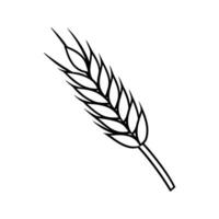 Black Wheat Ear Outline Simple Graphic Design grain vector
