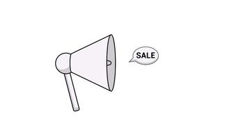 Megaphone With Sale Icon Animation. 4k Animation With Alpha Channel And Transparent Background video