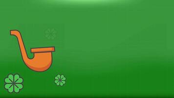 St. Patrick's Day Background With Cigarette. 4k Animation video