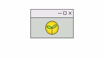Browser With Leaf Icon Animation video