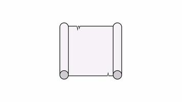 Old Paper Line Scrolling Icon Animation. 4k Animation With Alpha Channel And Transparent Background video