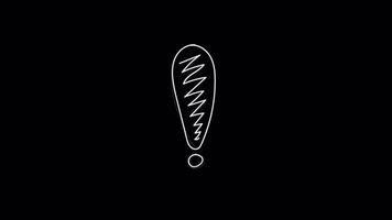 Doodle Exclamation Mark Animation Effect. 4k Animation With Alpha Channel And Transparent Background video