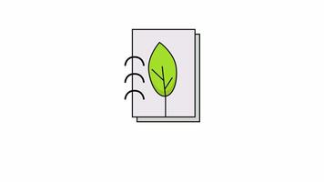 Notebook With Leaf Icon Animation video