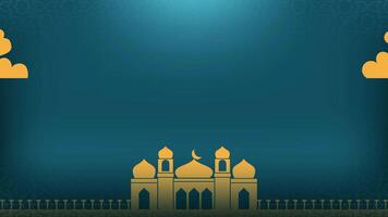 Ramadan Kareem Background With Mosque And Clouds. 4k Animation video