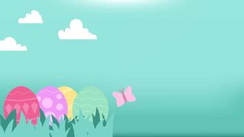 Easter Day Background With Butterfly. 4k Animation With Alpha channel video