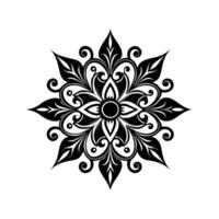 Intricate black floral mandala design elegant ornamental artistic decorative pattern element vector