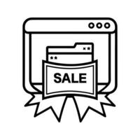 Online Sale Banner Webpage Icon Black Outline website vector