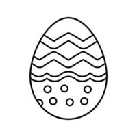 Black Line Art Easter Egg Zigzag Wave Circle Pattern vector