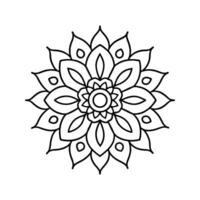 Black and White Mandala Design Circular Pattern Floral Ornament vector