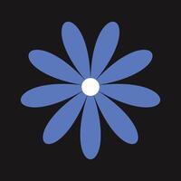 Modern blue flower illustration with bright tones and smooth lines. Conceptual elegance for spring or summer themes. vector