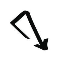 Hand drawn doodle triangle arrow isolated on a white background vector