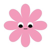 Stylized flower face with bright color and sorrowful mood. Perfect for abstract emotional themes. vector
