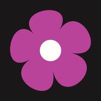 Stylized purple bloom with abstract geometry and minimal details. The sleek design highlights floral symmetry. vector