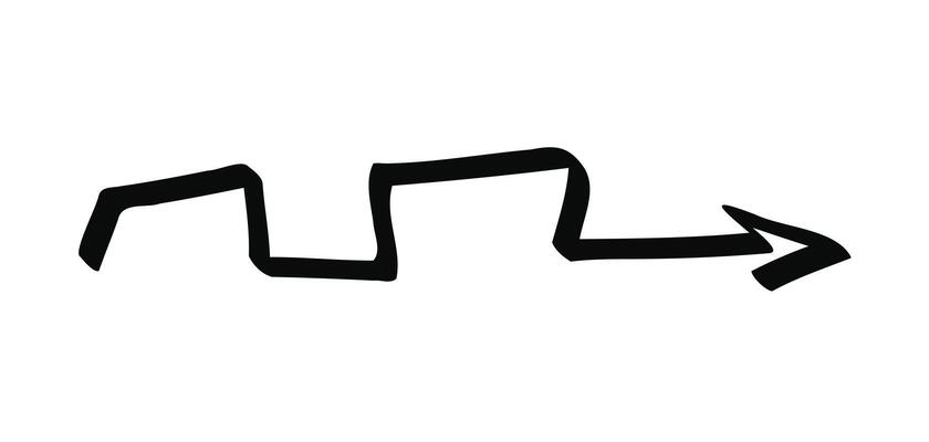 Hand drawn doodle arrow icon isolated on a white