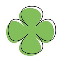 Bright green flower illustration with abstract line offset. A quirky floral icon for eco or spring-themed design. vector