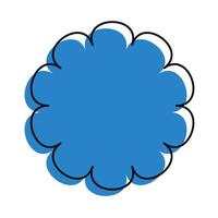 Simple blue floral graphic with imperfect outline and modern style. Clean and expressive design for seasonal themes. vector