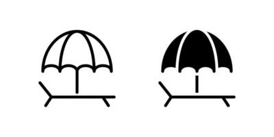 Beach Umbrella Icon Set suitable for beach themed illustrations. vector