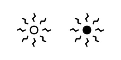 Sun Icon Set ideal for summer or weather themed illustrations. vector