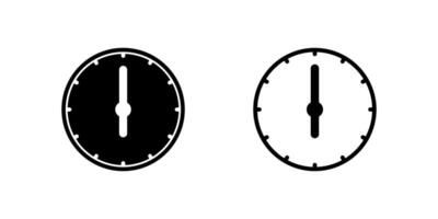 A six oclock analog clock icon, ideal for representing end of day, dinner time, or early morning events. vector