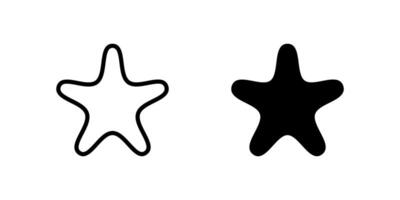Starfish Icon Set ideal for beach or marine life themed graphics. vector
