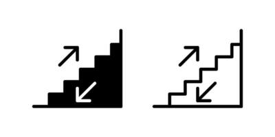 A stair or staircase icon, perfect for navigation, building access, hotel facilities, and emergency exits. vector