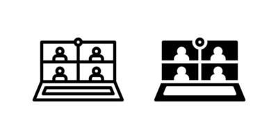 Meeting Icon Set. A black icon of a meeting symbol, representing group collaboration. vector