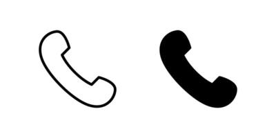 Phone Icon Set. A black icon of a phone symbol, representing basic communication. vector