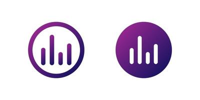 Equalizer Bars Icon Set. A purple gradient icon with vertical bars representing an equalizer, perfect for audio settings or music applications. vector