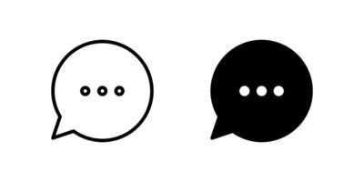 Chat Icon Set. A black icon of a chat symbol, representing online conversation. vector