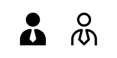 Two black silhouette icons depicting male user profiles. Suitable for user accounts, avatars, profile settings, or generic person representation in apps and websites. vector