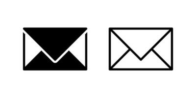 Simple envelope icon set for mail, messaging, and communication design vector