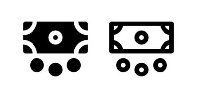 ATM Icon Set. A black glyph and outline icon of a money, representing cash withdrawal or banking. vector
