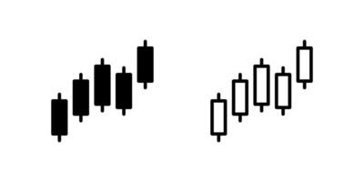Comprehensive candlestick chart icons featuring various OHLC patterns for trading applications and financial dashboards vector