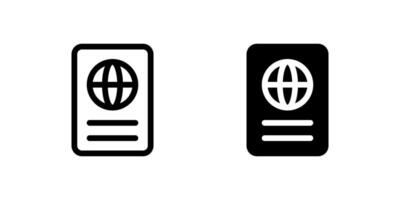 Passport Icon Set. A black icon of a passport, representing travel documentation or identity. vector