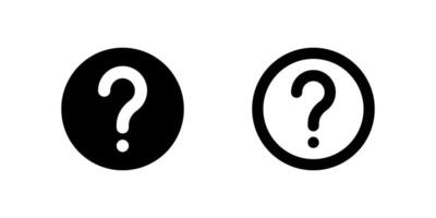 Help FAQ Icon Set. A black glyph and outline icon of a question circle, representing FAQ support. vector
