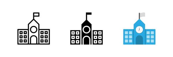 A school building icon, ideal for representing educational institutions, campus, and academic environments. vector