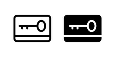 Keycard Icon Set. A black icon of a keycard, representing room access or security in hotels. vector