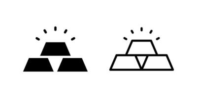 Elegant gold investment icons featuring precious metal symbols for commodity trading and investment portfolio applications vector