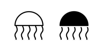 Jellyfish Icon Set suitable for marine life or beach themes. vector