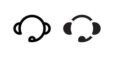 Headset microphone icons, perfect for call centers, gaming, online communication, and virtual meetings. vector