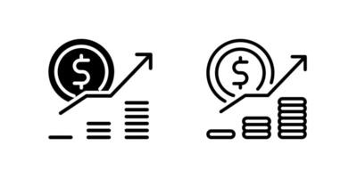 Professional profit and earnings icons featuring upward trends and growth symbols for business and financial applications vector