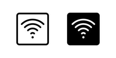 WiFi Icon Set. A black icon of a WiFi signal, indicating internet connectivity. vector