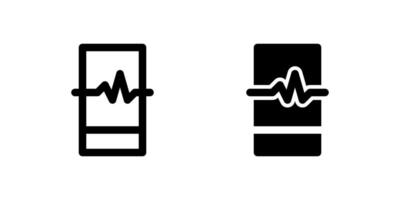 Medical App Icon Set. A black glyph and outline icon of a medical app interface, representing healthcare technology. vector