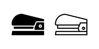 Stapler icon set for binding paper in office and stationery projects vector