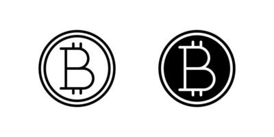 Professional bitcoin cryptocurrency icons featuring classic BTC symbols in modern flat design style, perfect for financial applications and crypto platforms vector
