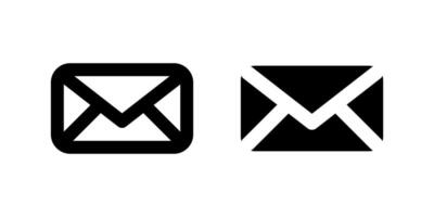 Contact Us Message Icon Set. A black glyph and outline icon of a message, indicating communication. vector