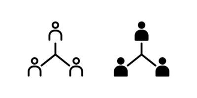 Connection Icon Set. A black icon of connected figures, representing network links. vector