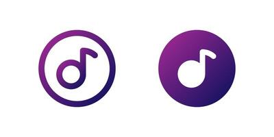Song Note Icon Set. A purple gradient icon of a musical note, representing a song or music in digital interfaces. vector
