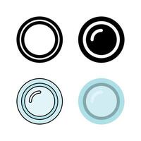 An empty plate or dish icon set, ideal for meal service, dining, restaurant, and food presentation. vector