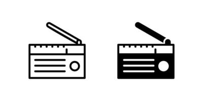 Radio Icon Set. A black icon of a radio, representing audio communication. vector